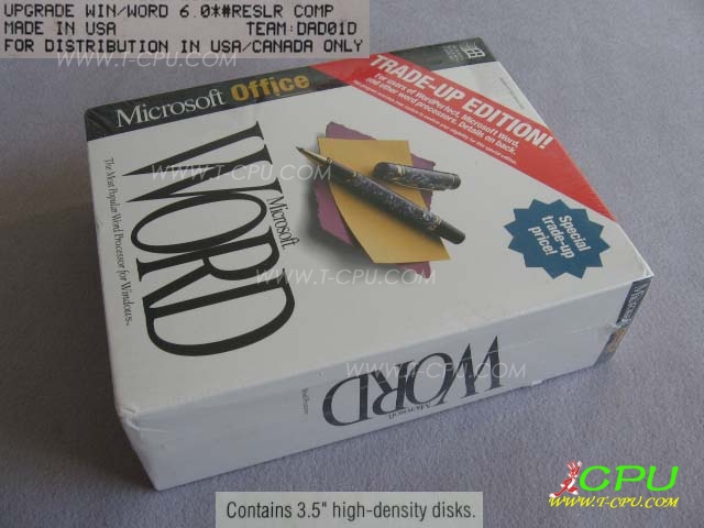 Microsoft Word 6.0 Upgrade NIB