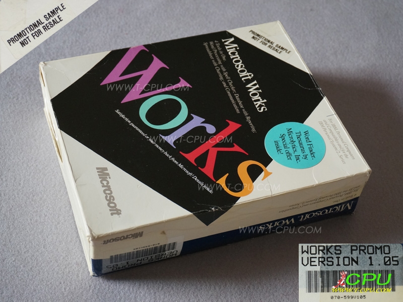 Microsoft Works 1.05 SAMPLE for MS-DOS BOX
